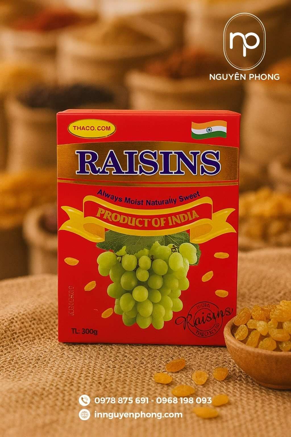 Mẫu hộp giấy đựng nho khô